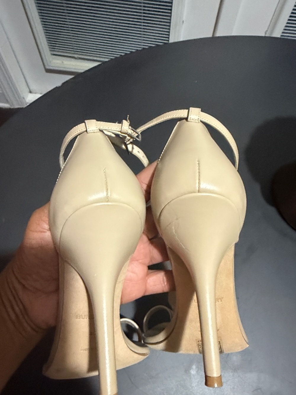 Burberry Beige T-Strap Ankle-Strap Heeled Sandals - Picture 6 of 6